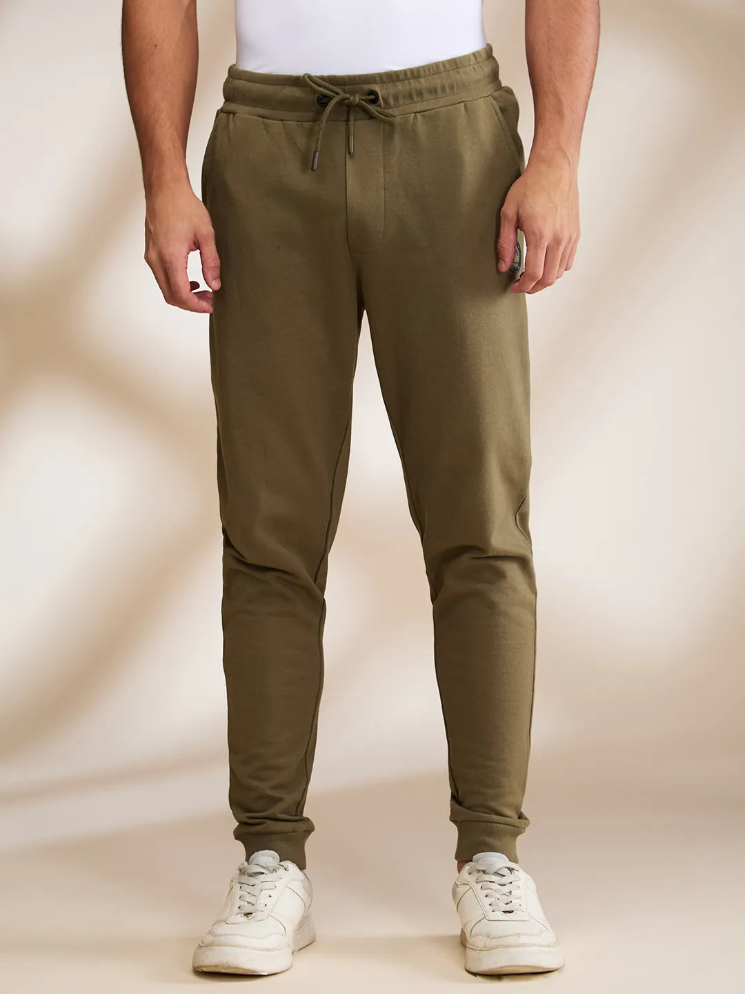 Olive Regular fit Men's Track Pants by Being Human Clothing