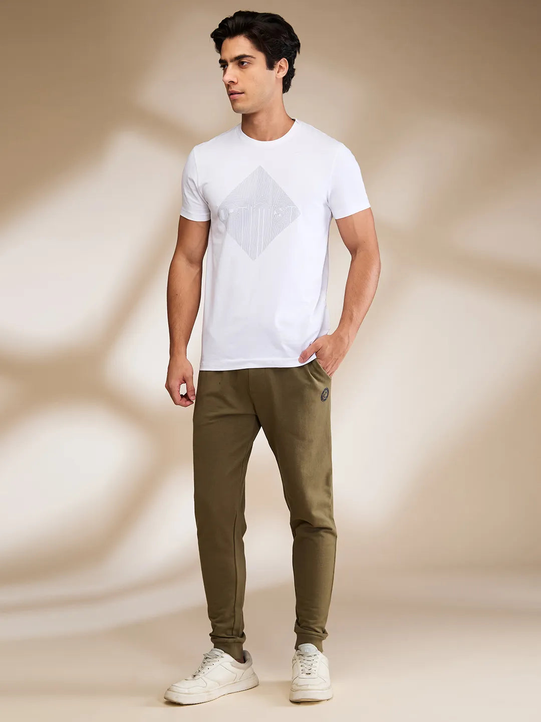 Olive Regular fit Men's Track Pants by Being Human Clothing