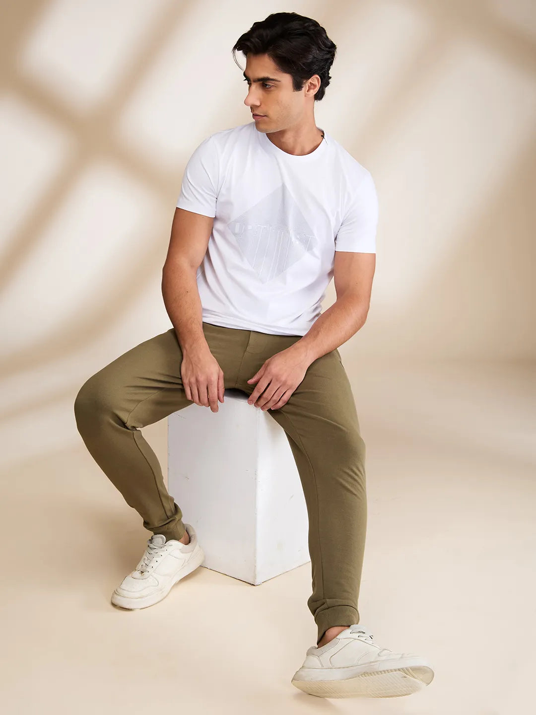 Olive Regular fit Men's Track Pants by Being Human Clothing