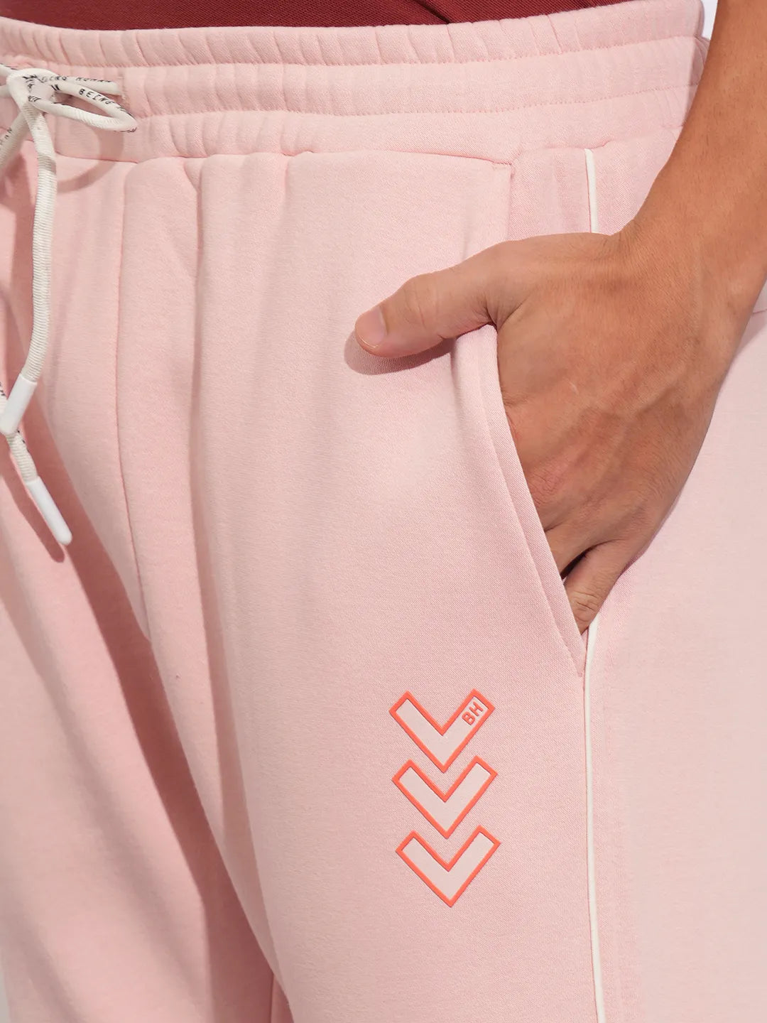 Pink Regular Fit Track Pants For Men By Being Human Clothing