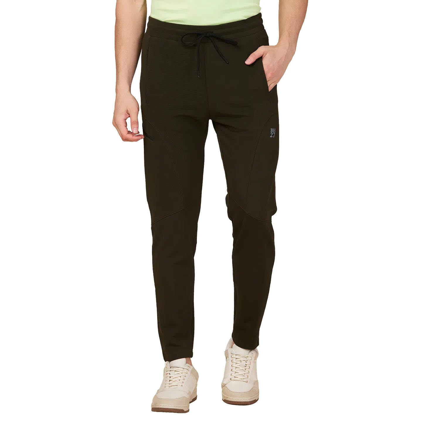 Olive Regular Fit Track Pants For Men By Being Human Clothing
