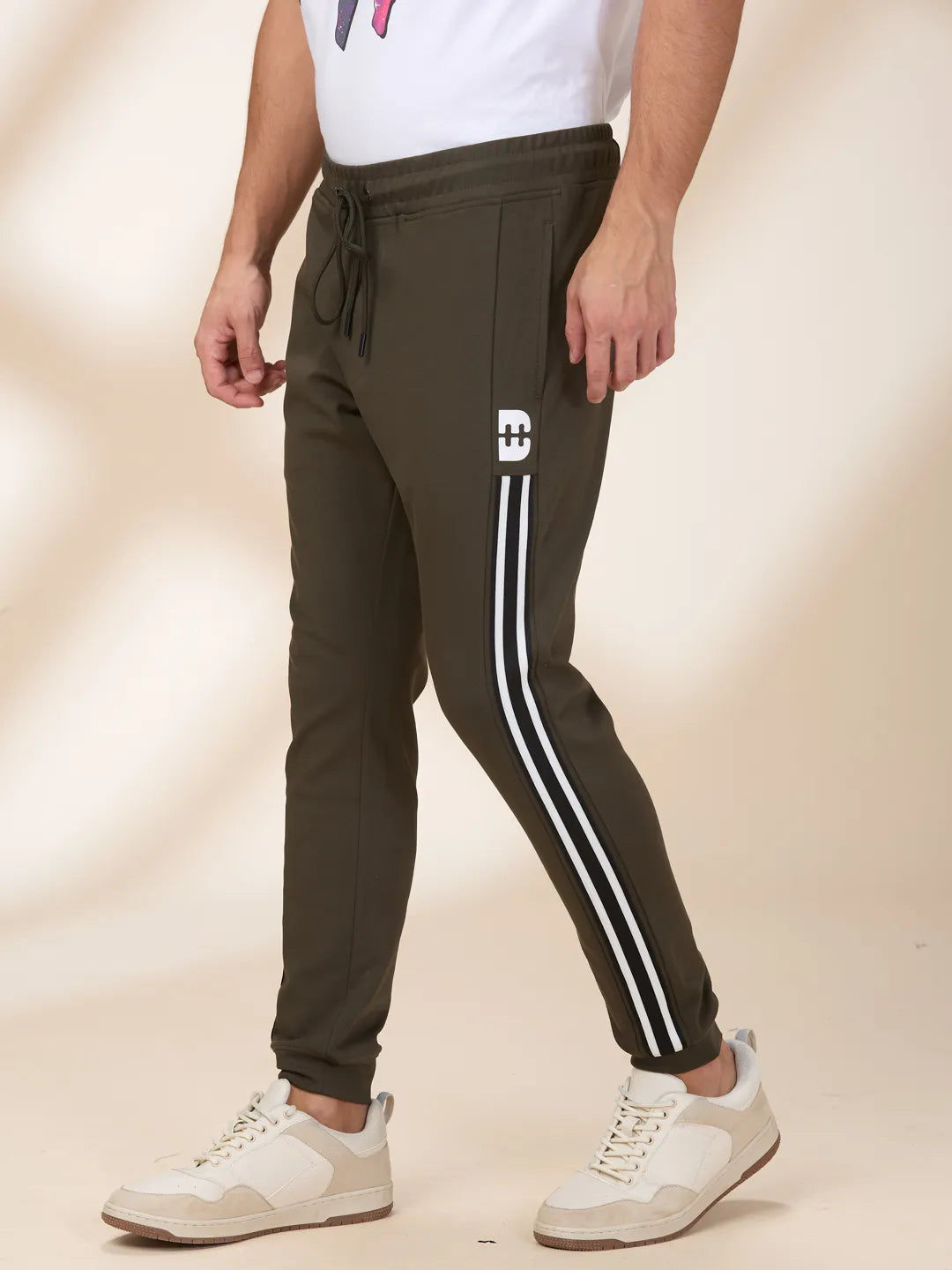 Olive Regular Fit Track Pants For Men By Being Human Clothing