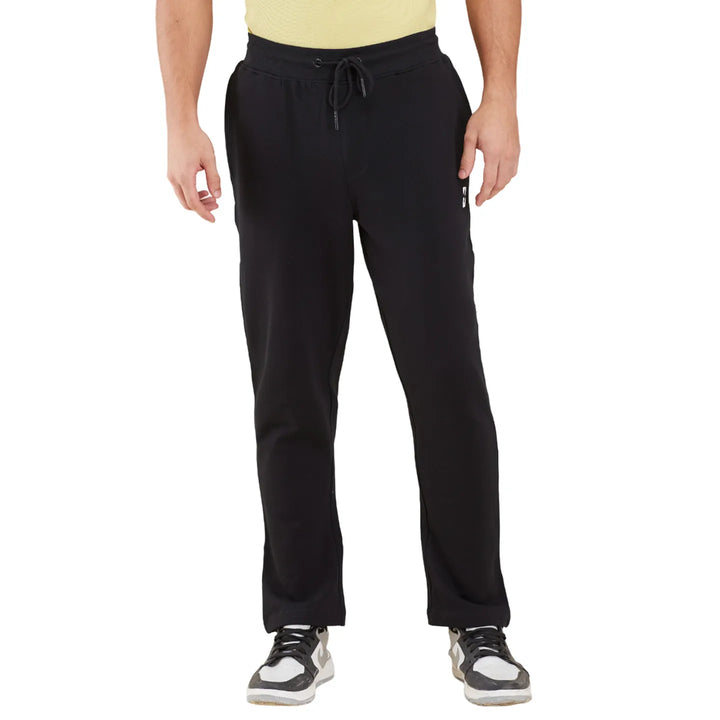 Black Regular Fit Track Pants For Men By Being Human Clothing
