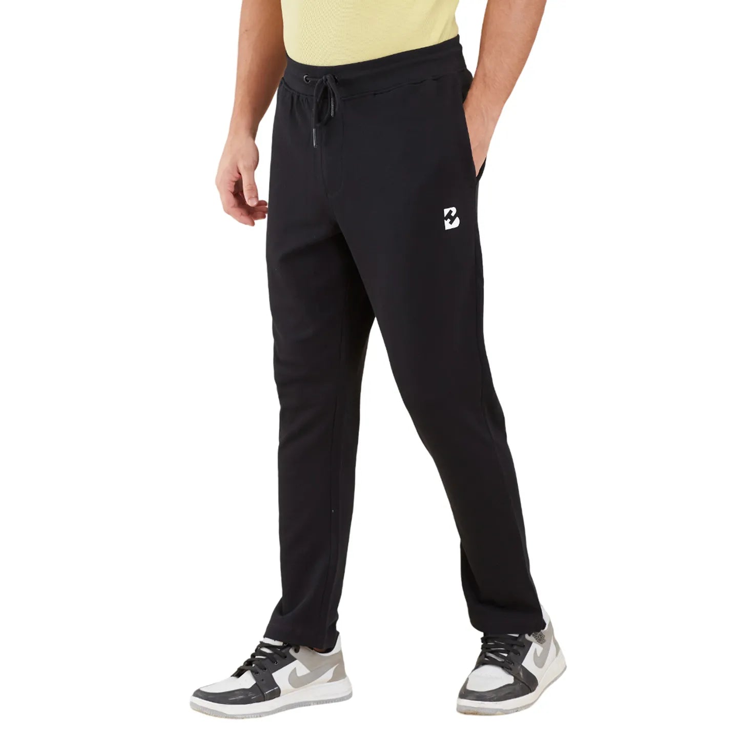 Black Regular Fit Track Pants For Men By Being Human Clothing