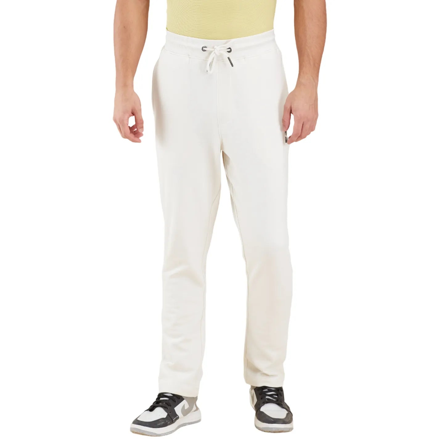 White Regular Fit Track Pants For Men By Being Human Clothing