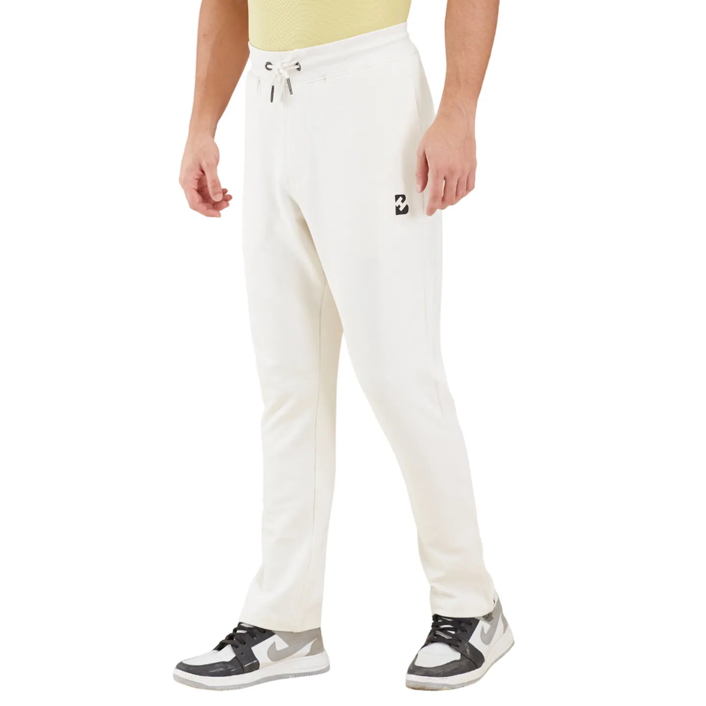 White Regular Fit Track Pants For Men By Being Human Clothing