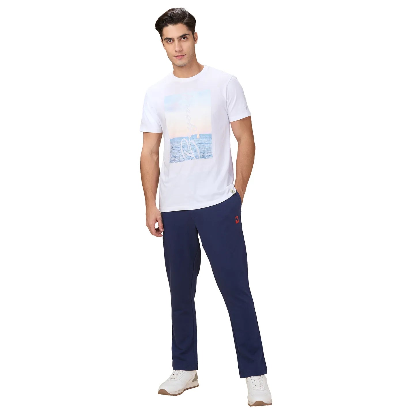 Midnight Blue Regular Fit Track Pants For Men By Being Human Clothing