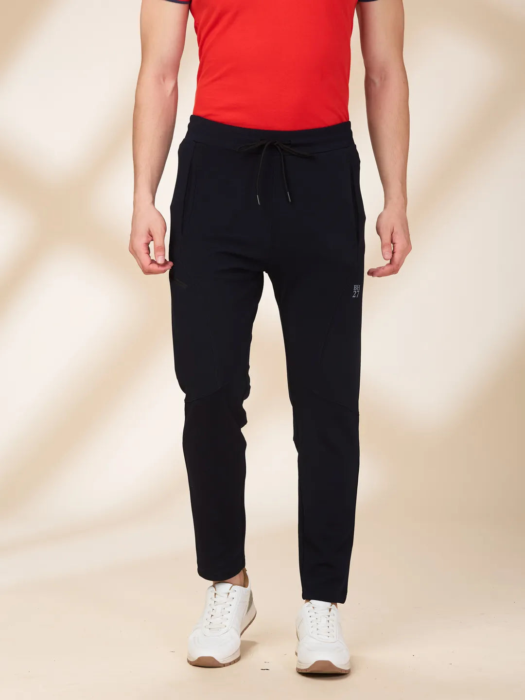 Navy Blue Regular Fit Track Pants For Men By Being Human Clothing