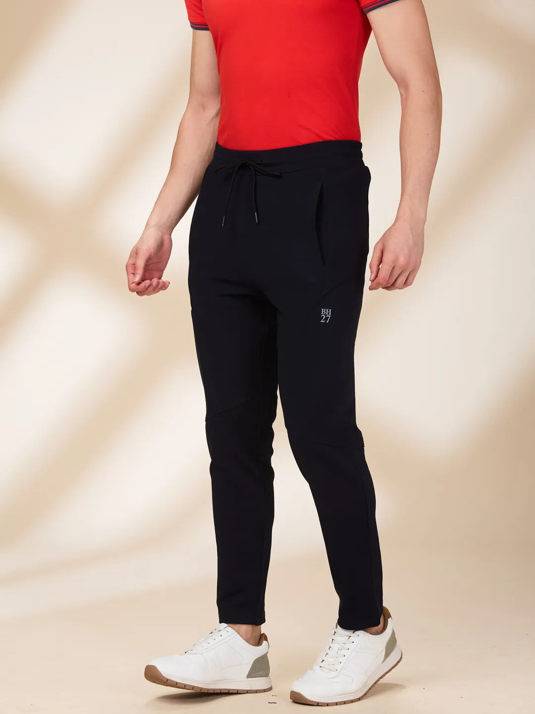 Navy Blue Regular Fit Track Pants For Men By Being Human Clothing