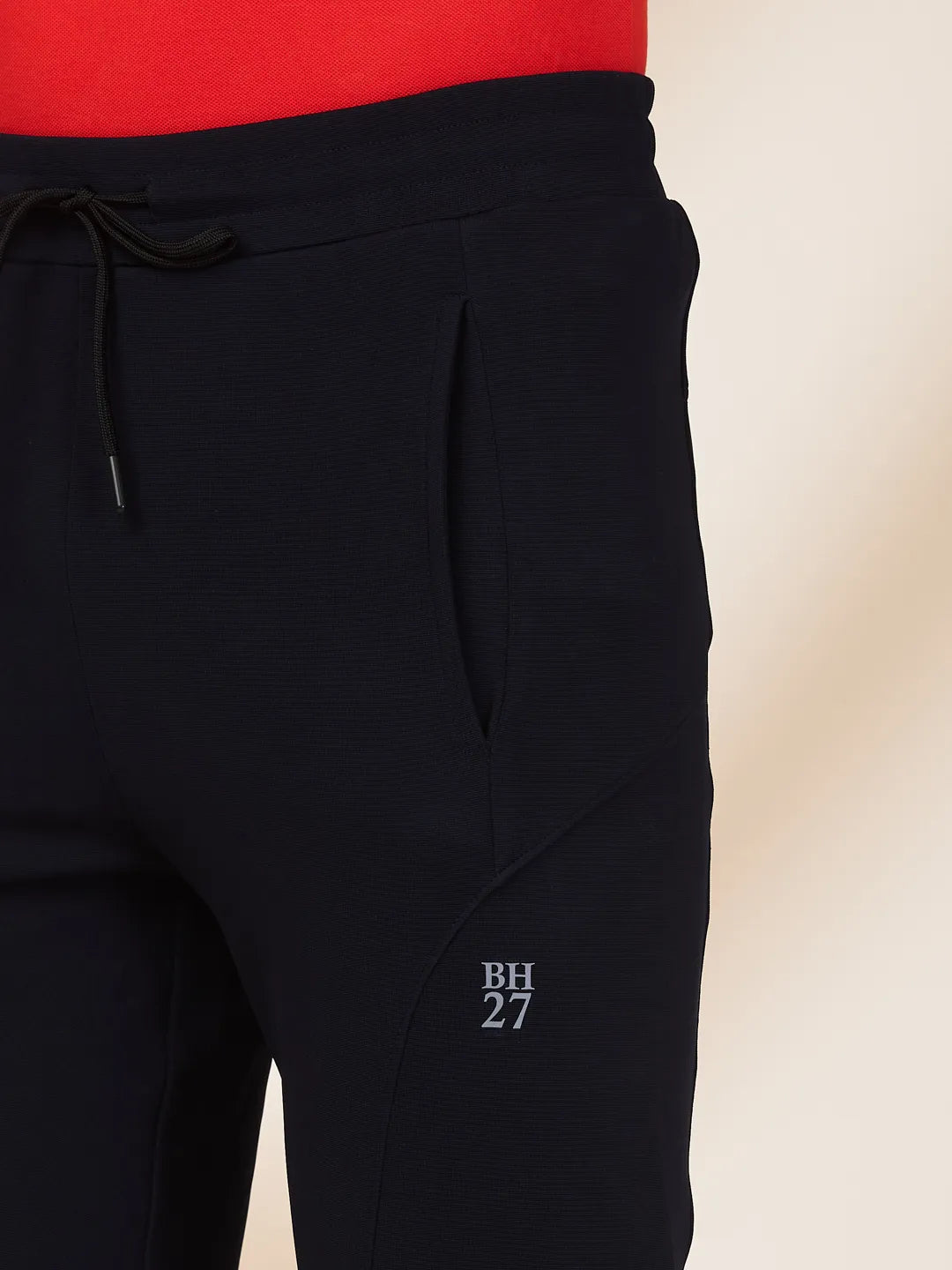 Navy Blue Regular Fit Track Pants For Men By Being Human Clothing