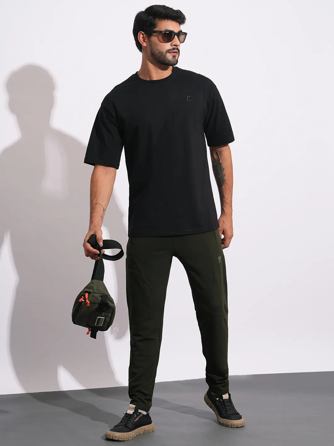Olive Regular Fit Track Pants For Men By Being Human Clothing