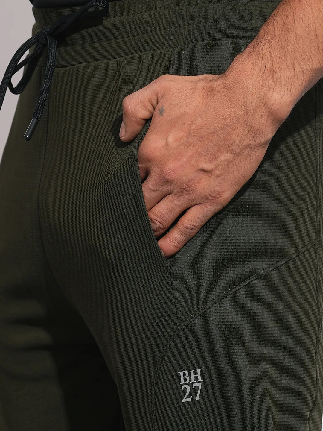 Olive Regular Fit Track Pants For Men By Being Human Clothing