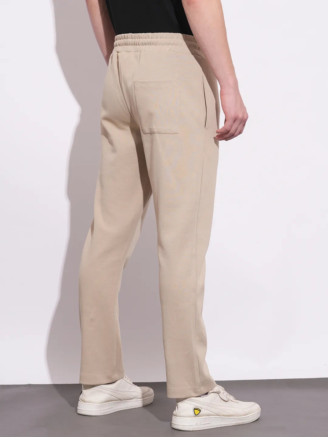 Beige Regular Fit Track Pants For Men By Being Human Clothing