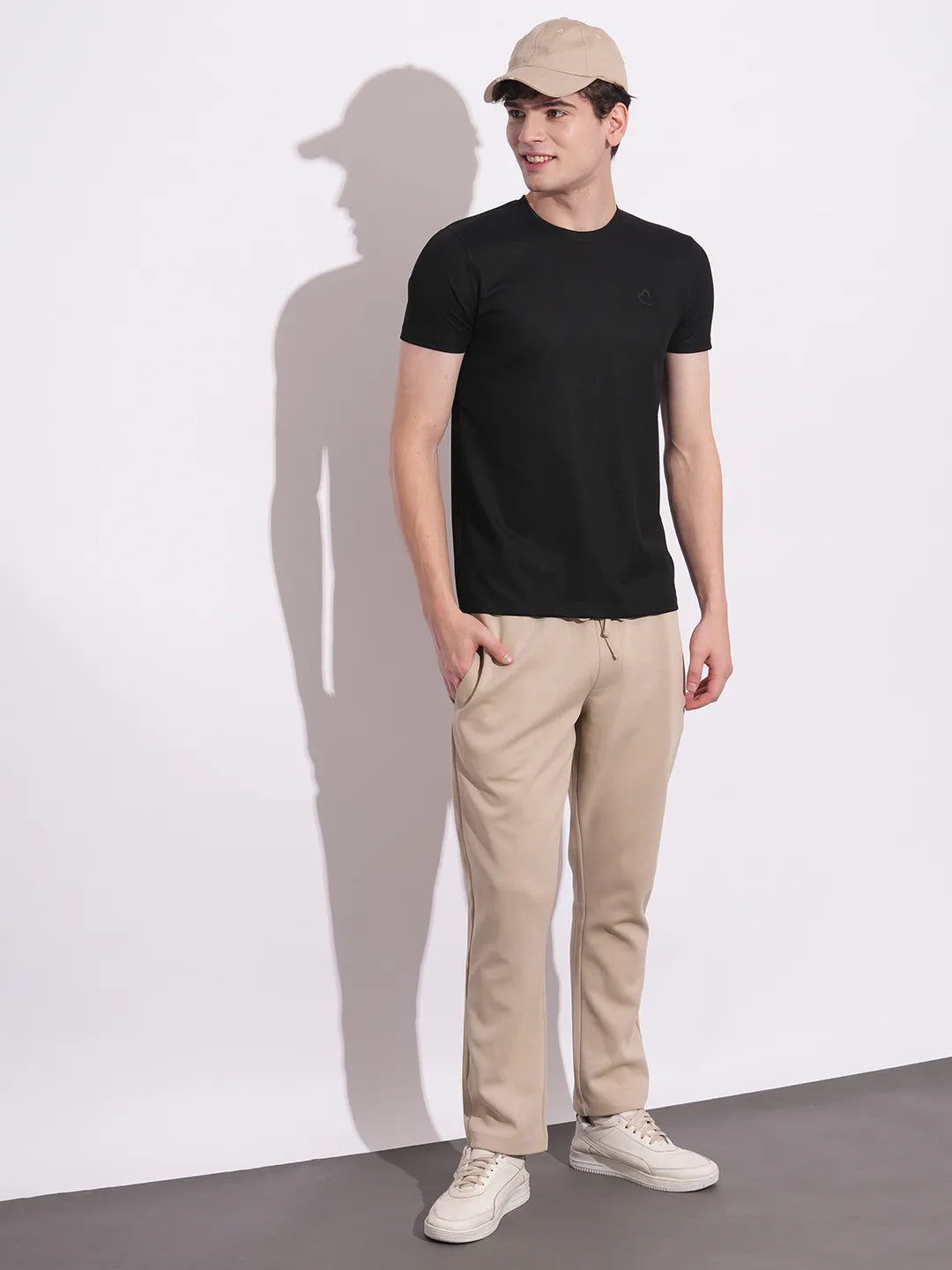 Beige Regular Fit Track Pants For Men By Being Human Clothing