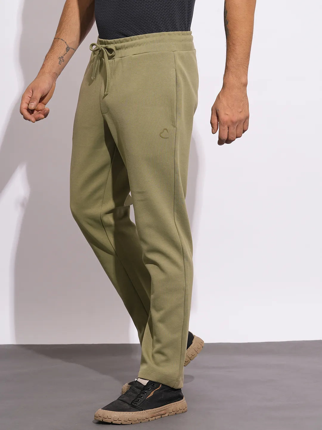 Olive Regular Fit Track Pants For Men By Being Human Clothing