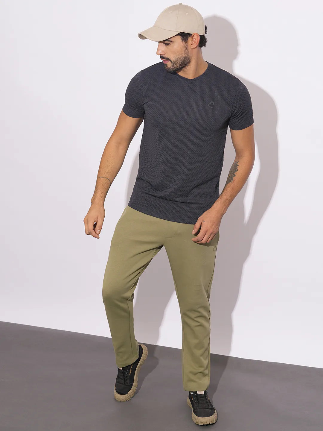 Olive Regular Fit Track Pants For Men By Being Human Clothing