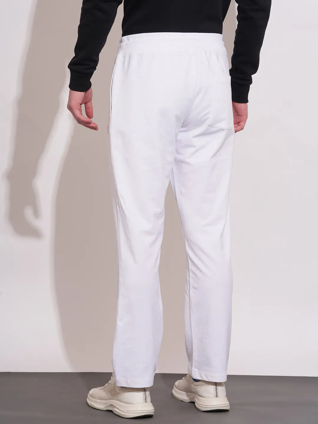 Men White Track Pants & Joggers by Being Human Clothing