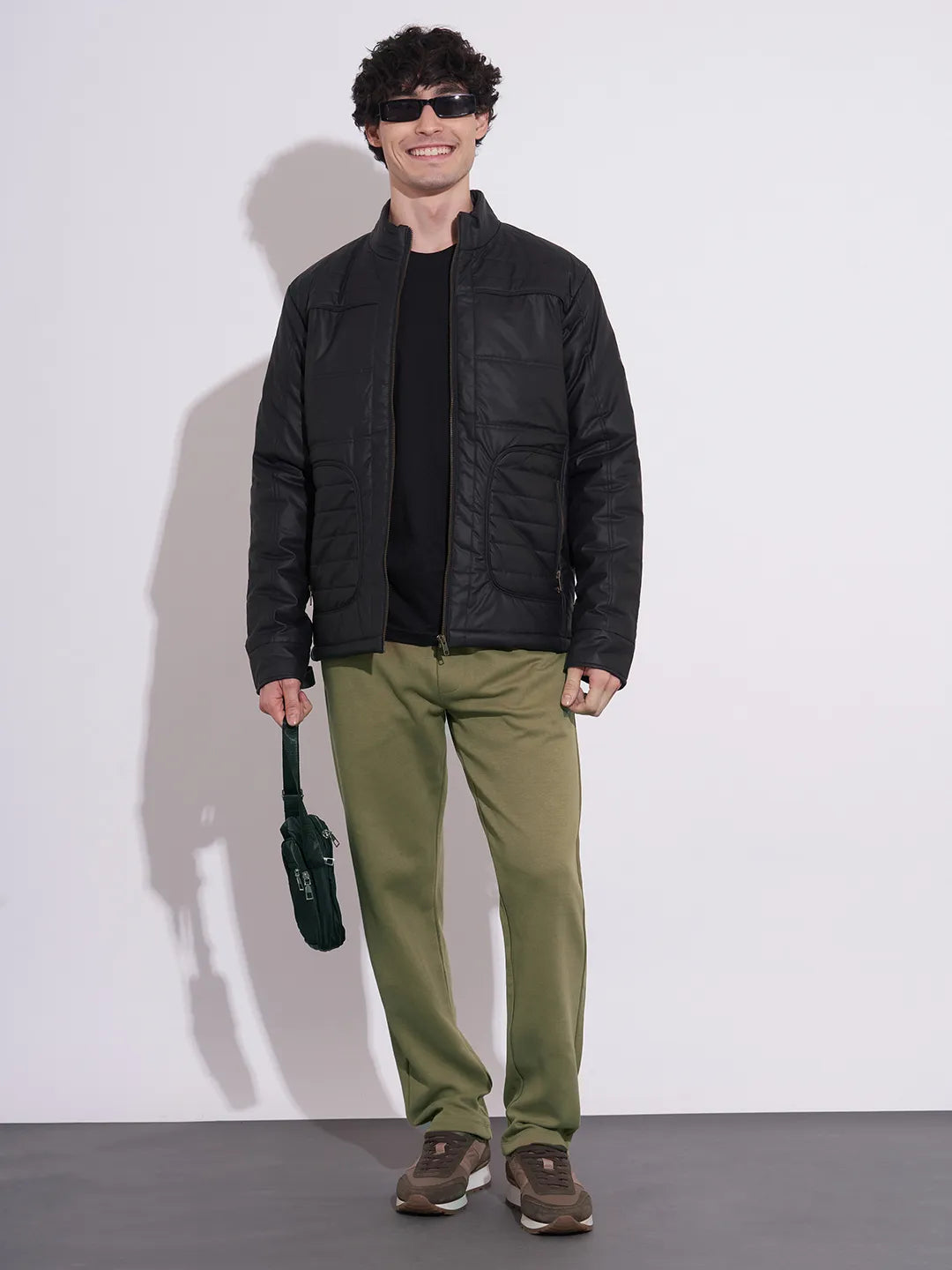 Men's Olive Mid-Rise Track Pants by Being Human Clothing