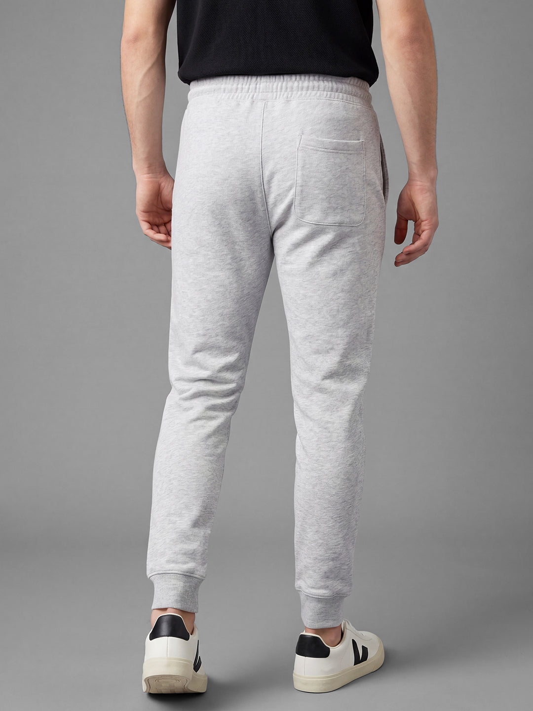 Grey Loose Regular Fit Solid Cotton Blend Mid Rise Men's Track Pants by Being Human Clothing