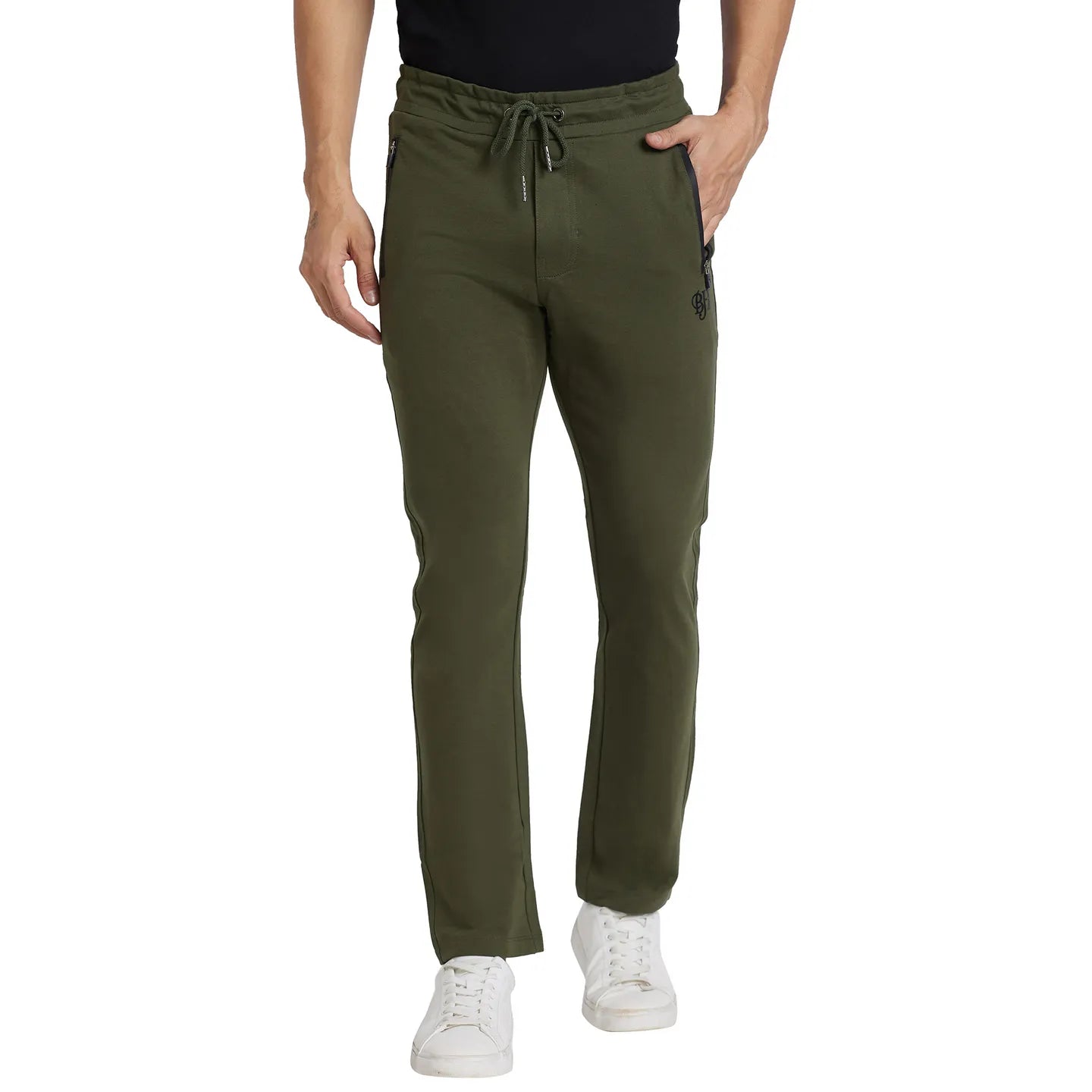 Olive Regular Fit Men's Track Pants by Being Human Clothing