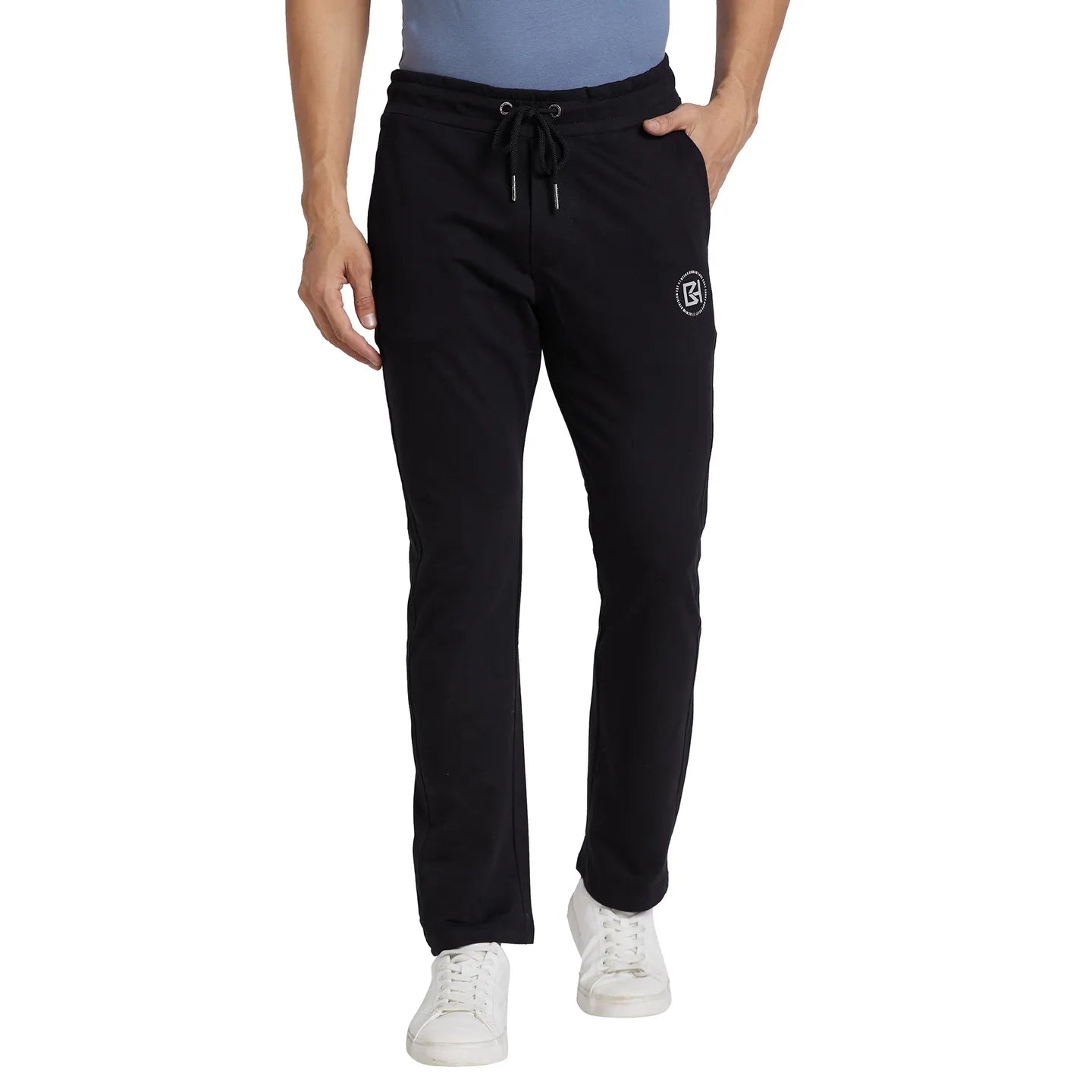 Black Regular Fit Men's Track Pants by Being Human Clothing