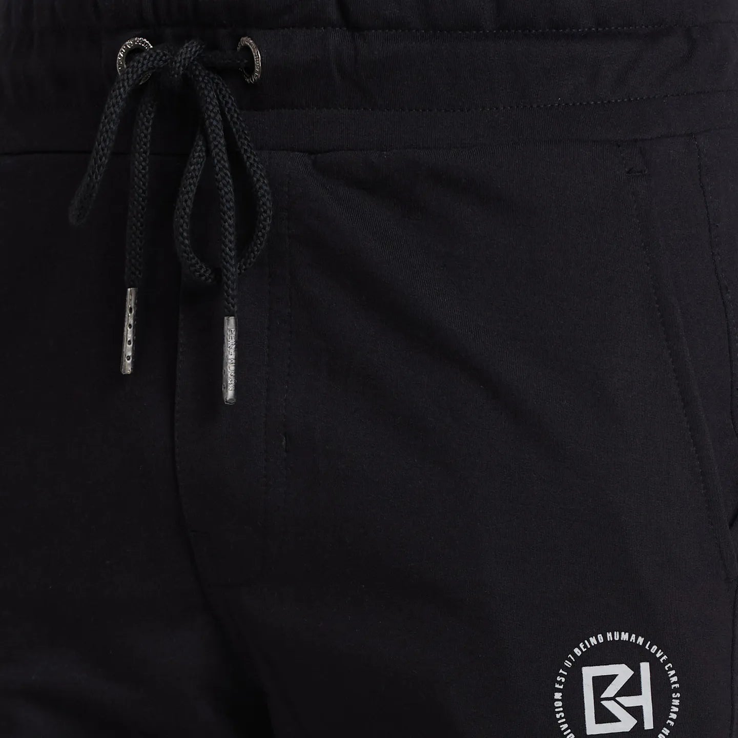 Black Regular Fit Men's Track Pants by Being Human Clothing
