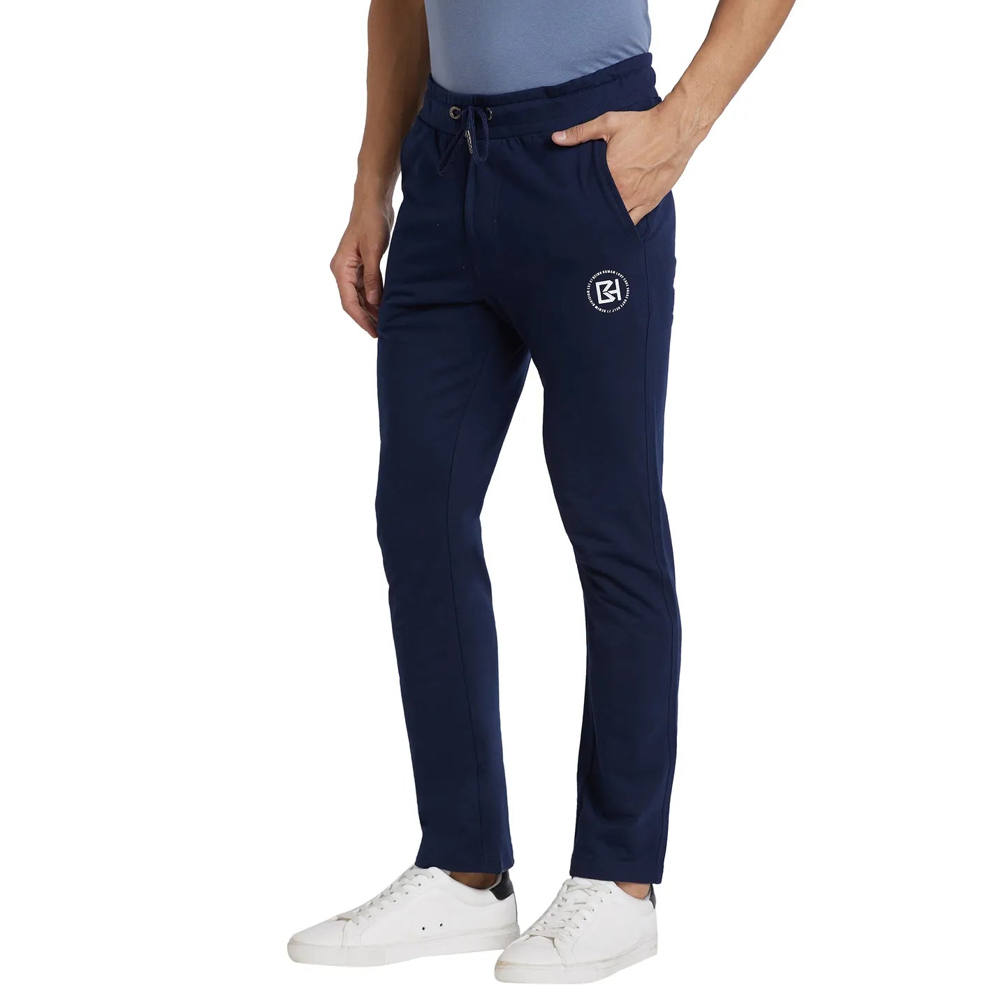 Navy Regular Fit Track Pants For Men By Being Human Clothing