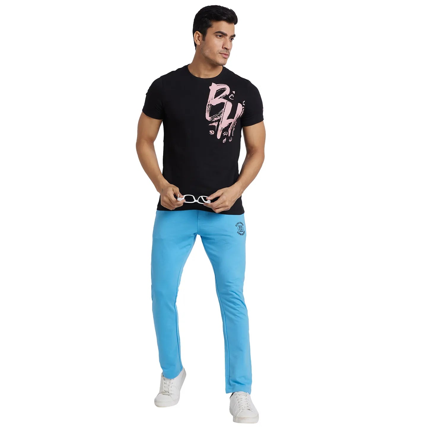 Blue Regular Fit Men's Track Pants by Being Human Clothing