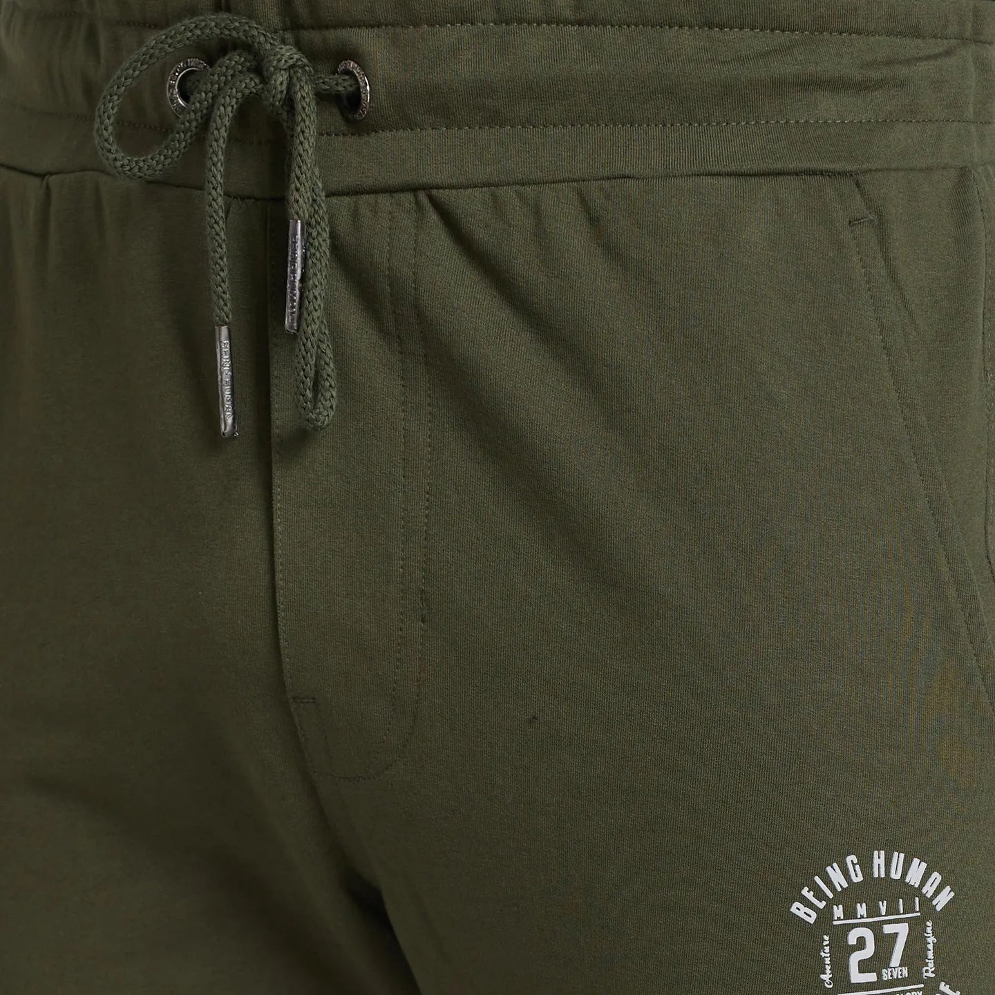 Olive Regular Fit Men's Track Pants by Being Human Clothing