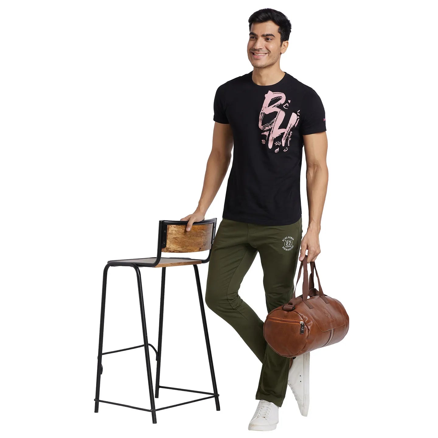 Olive Regular Fit Men's Track Pants by Being Human Clothing