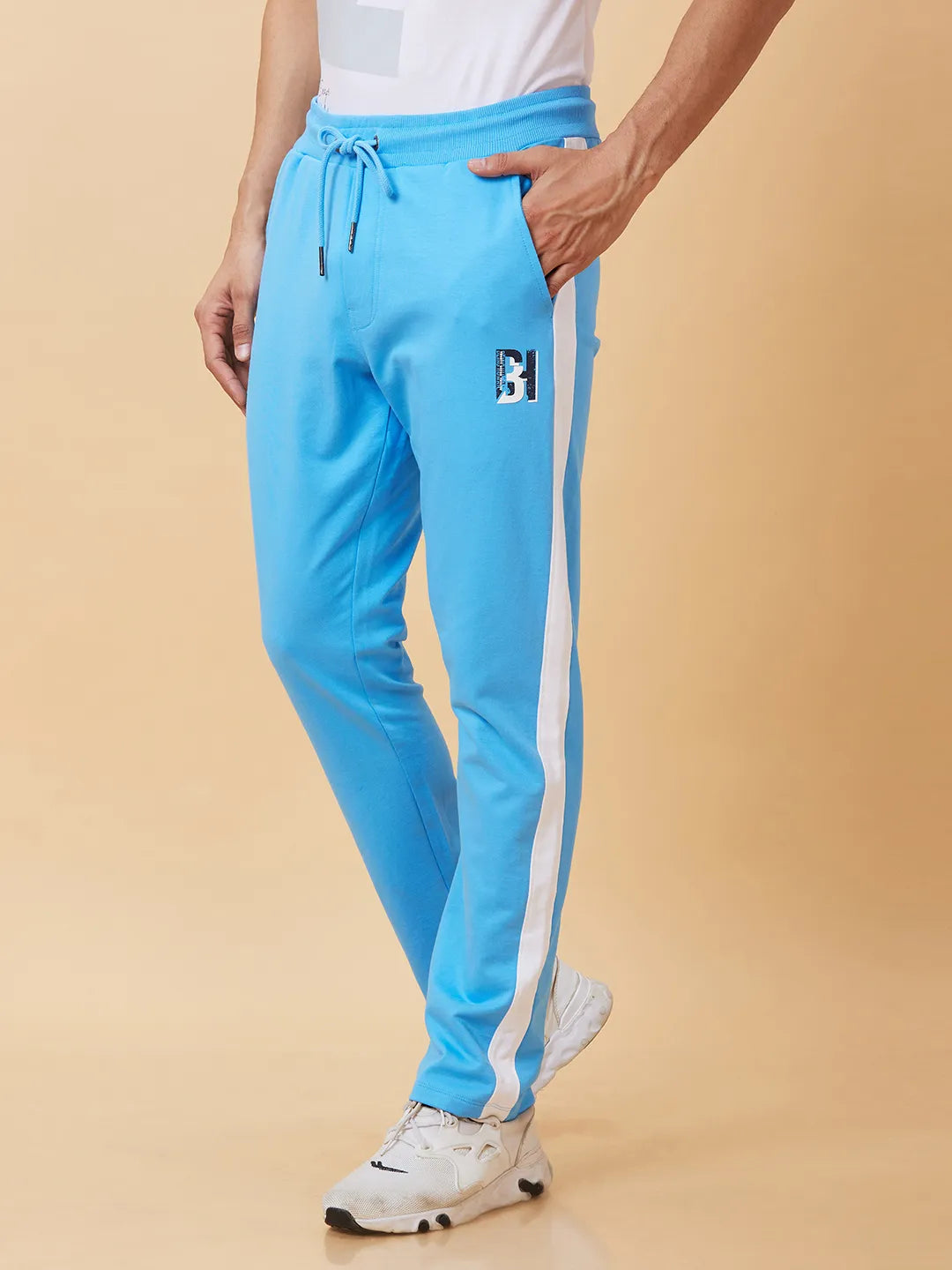 Blue Regular Fit Track Pants For Men By Being Human Clothing