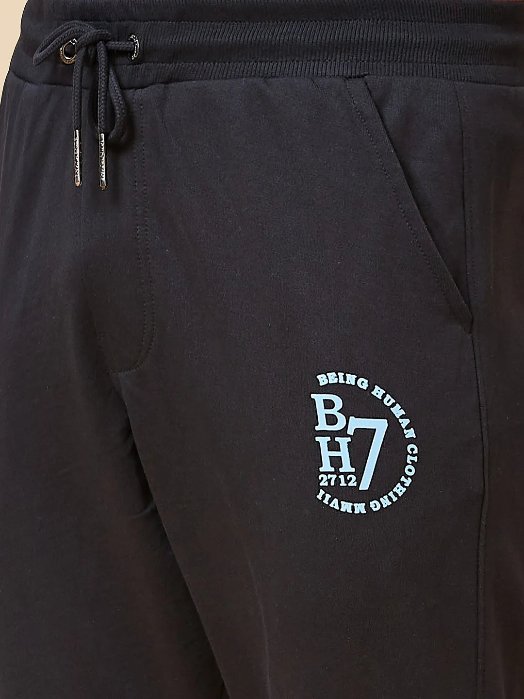 Black Regular Fit Men's Track Pants by Being Human Clothing
