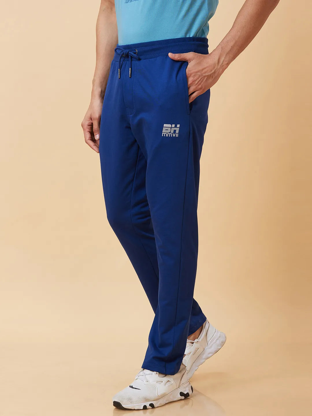 Blue Regular Fit Men's Track Pants by Being Human Clothing