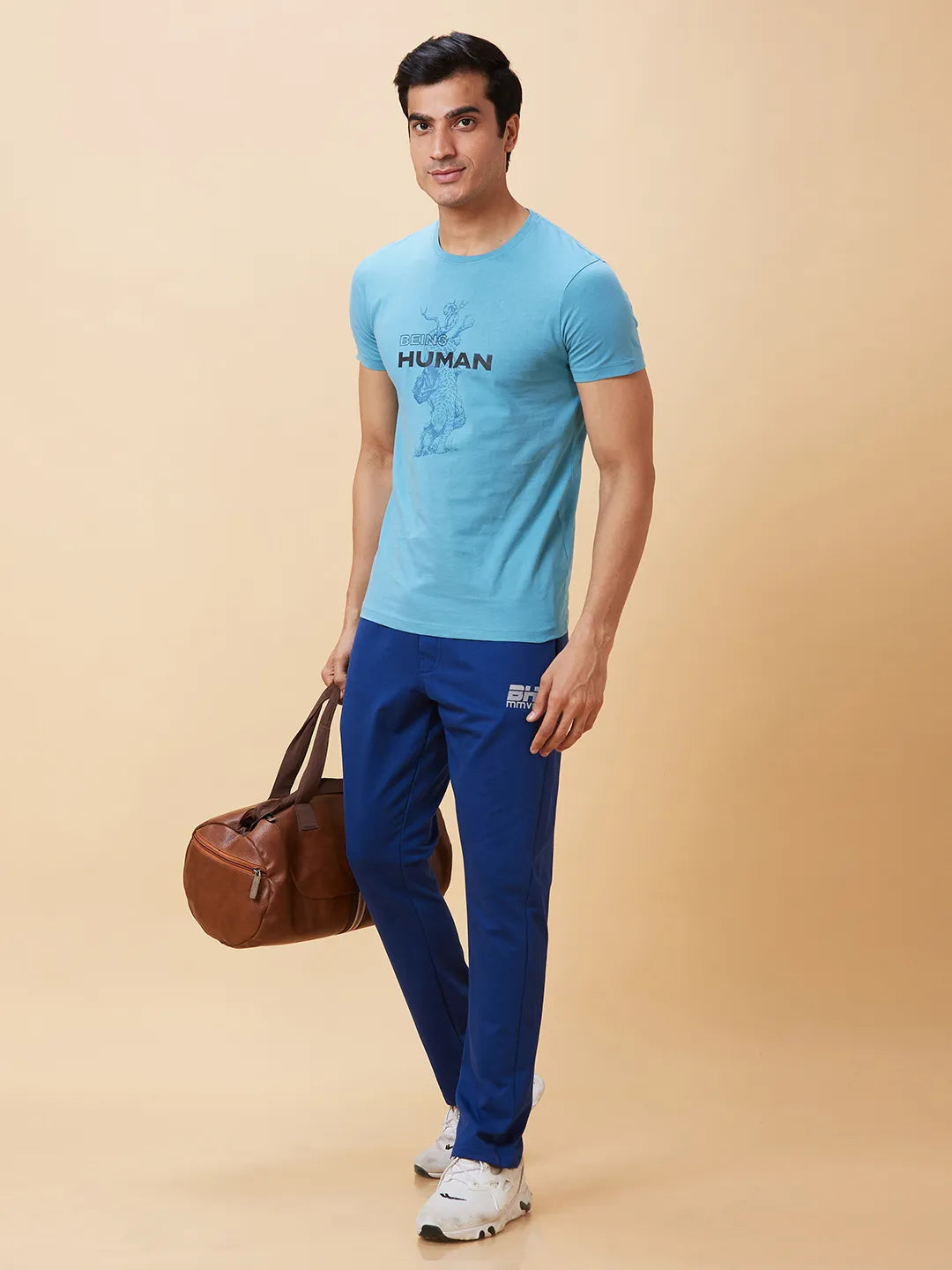 Blue Regular Fit Men's Track Pants by Being Human Clothing