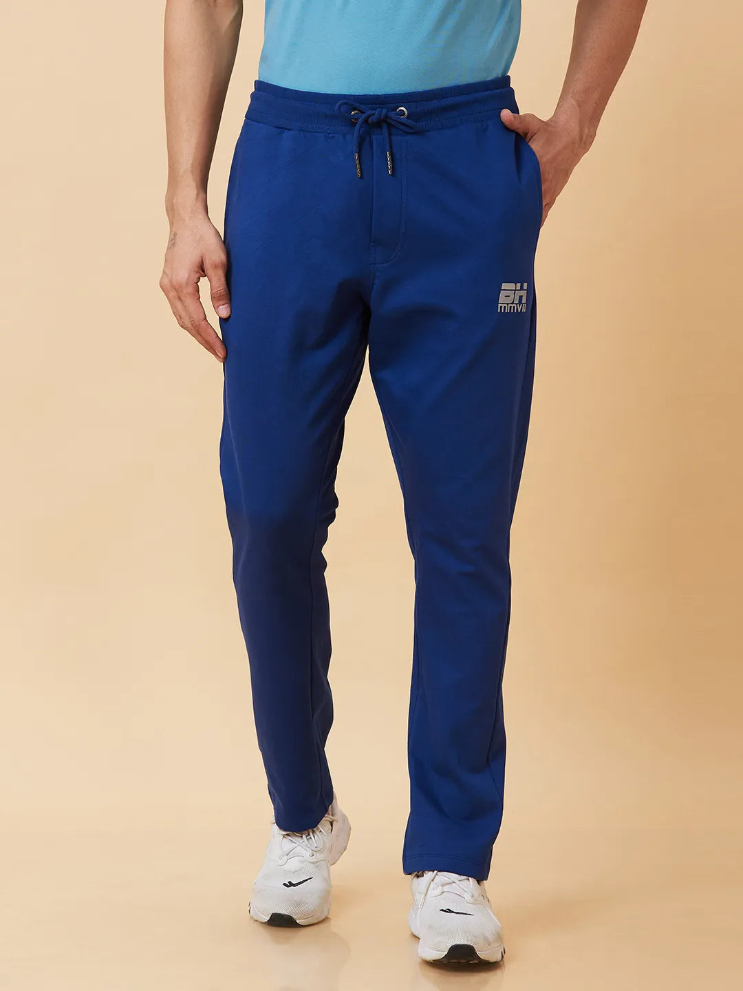 Blue Regular Fit Men's Track Pants by Being Human Clothing