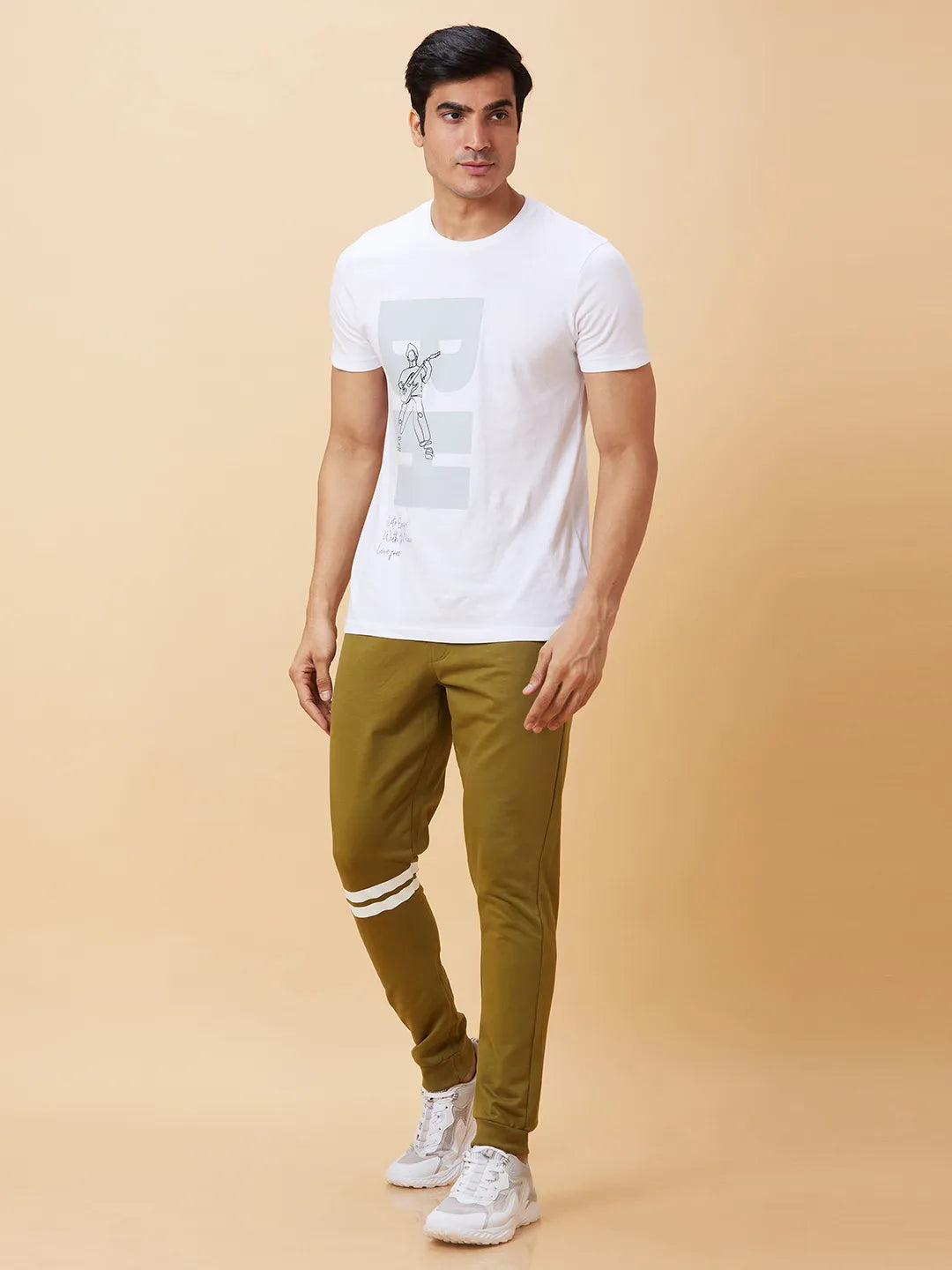 Olive Regular Fit Men's Track Pants by Being Human Clothing