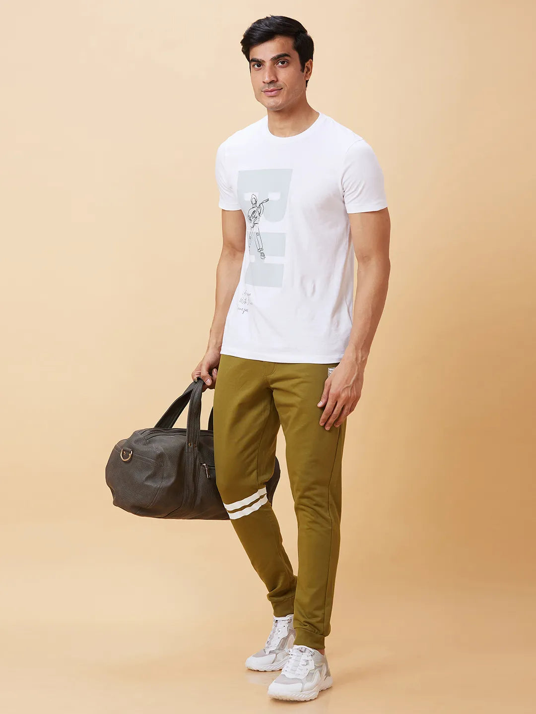 Olive Regular Fit Men's Track Pants by Being Human Clothing