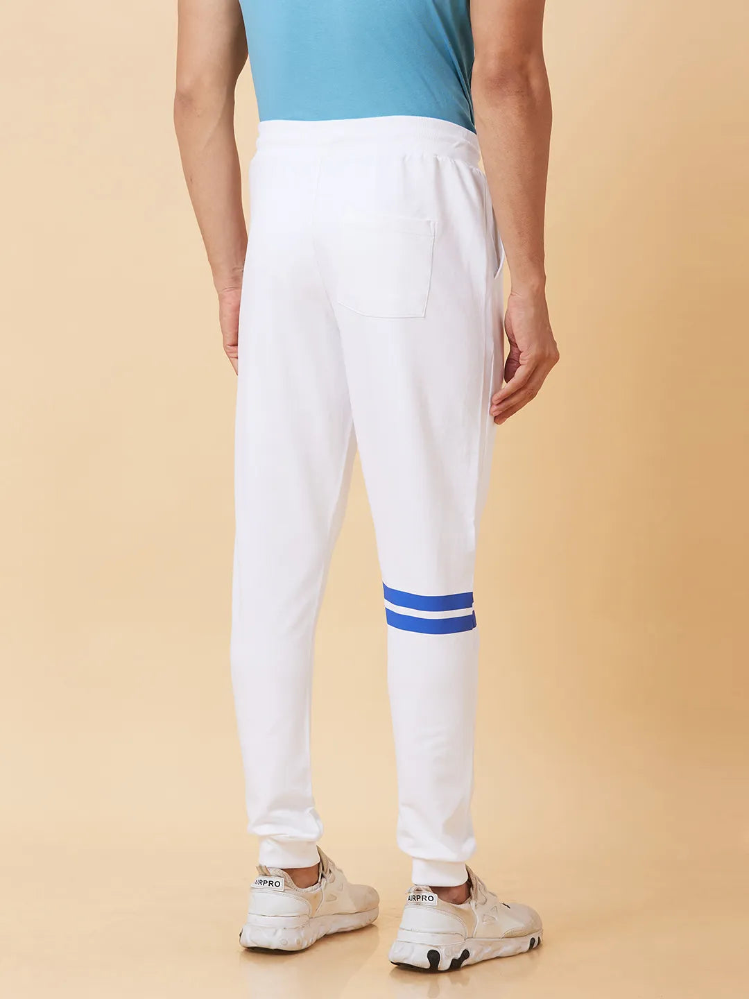 White Regular Fit Track Pants For Men By Being Human Clothing