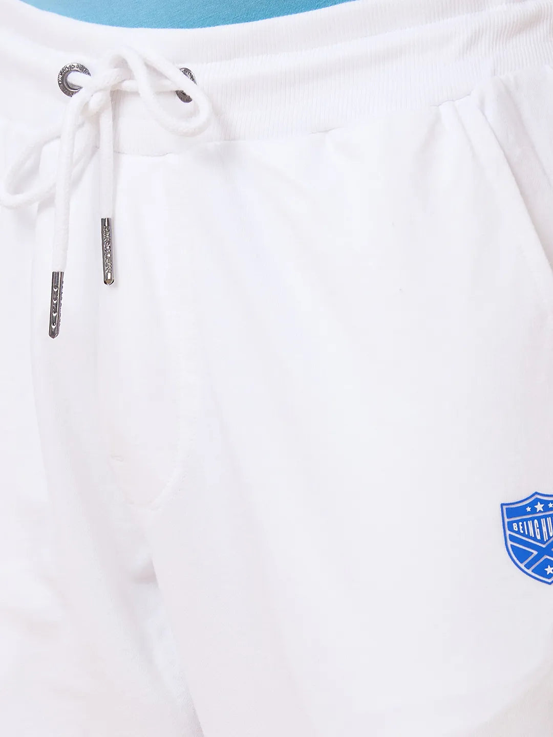 White Regular Fit Track Pants For Men By Being Human Clothing