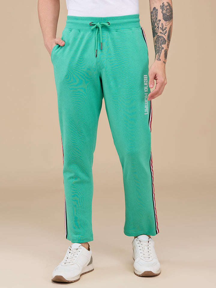 Green Regular Fit Track Pants For Men