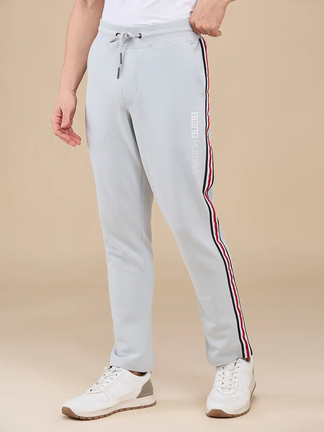 Grey Regular fit Men's Track Pants by Being Human Clothing