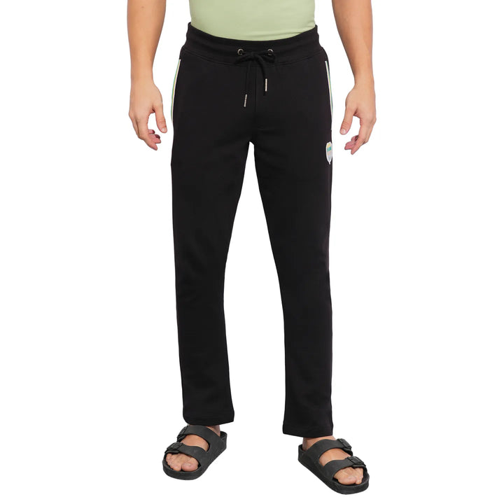 Black Regular Fit Track Pants For Men By Being Human Clothing