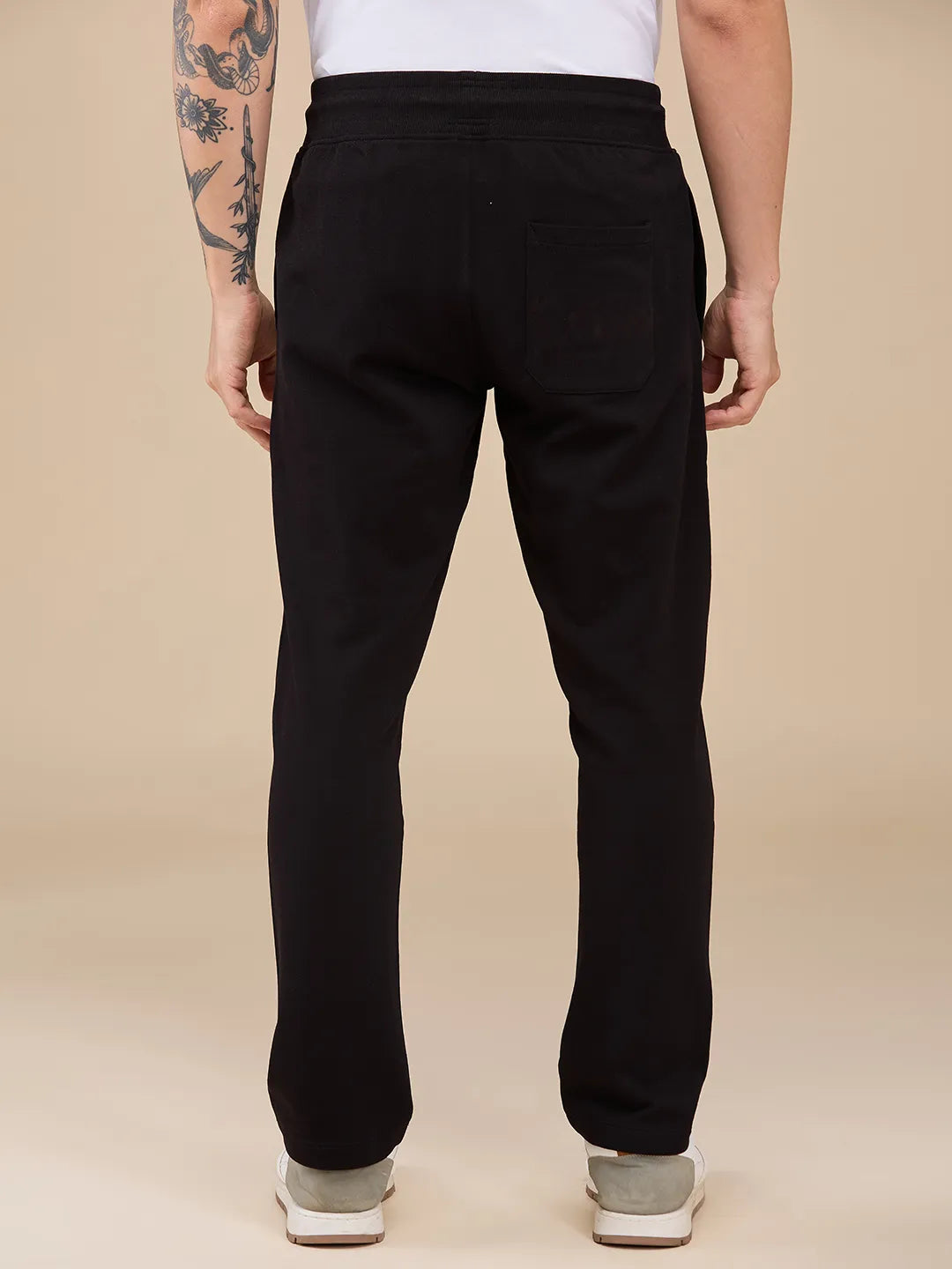 Black Regular Fit Track Pants For Men By Being Human Clothing