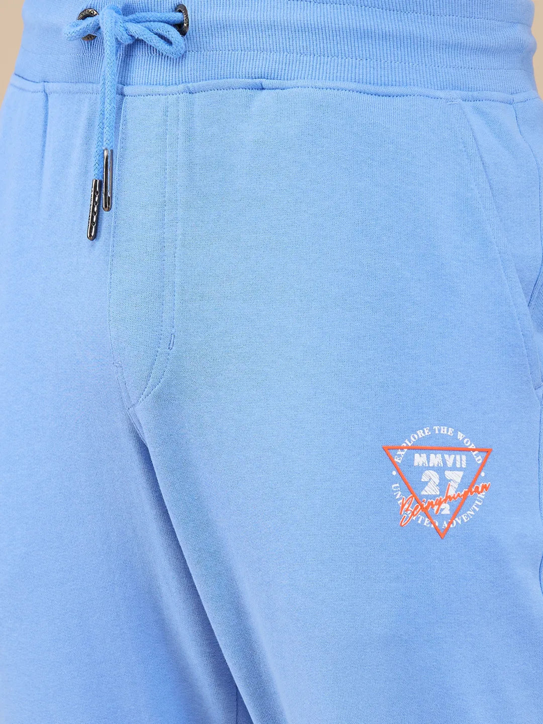 Blue Regular fit Men's Track Pants by Being Human Clothing