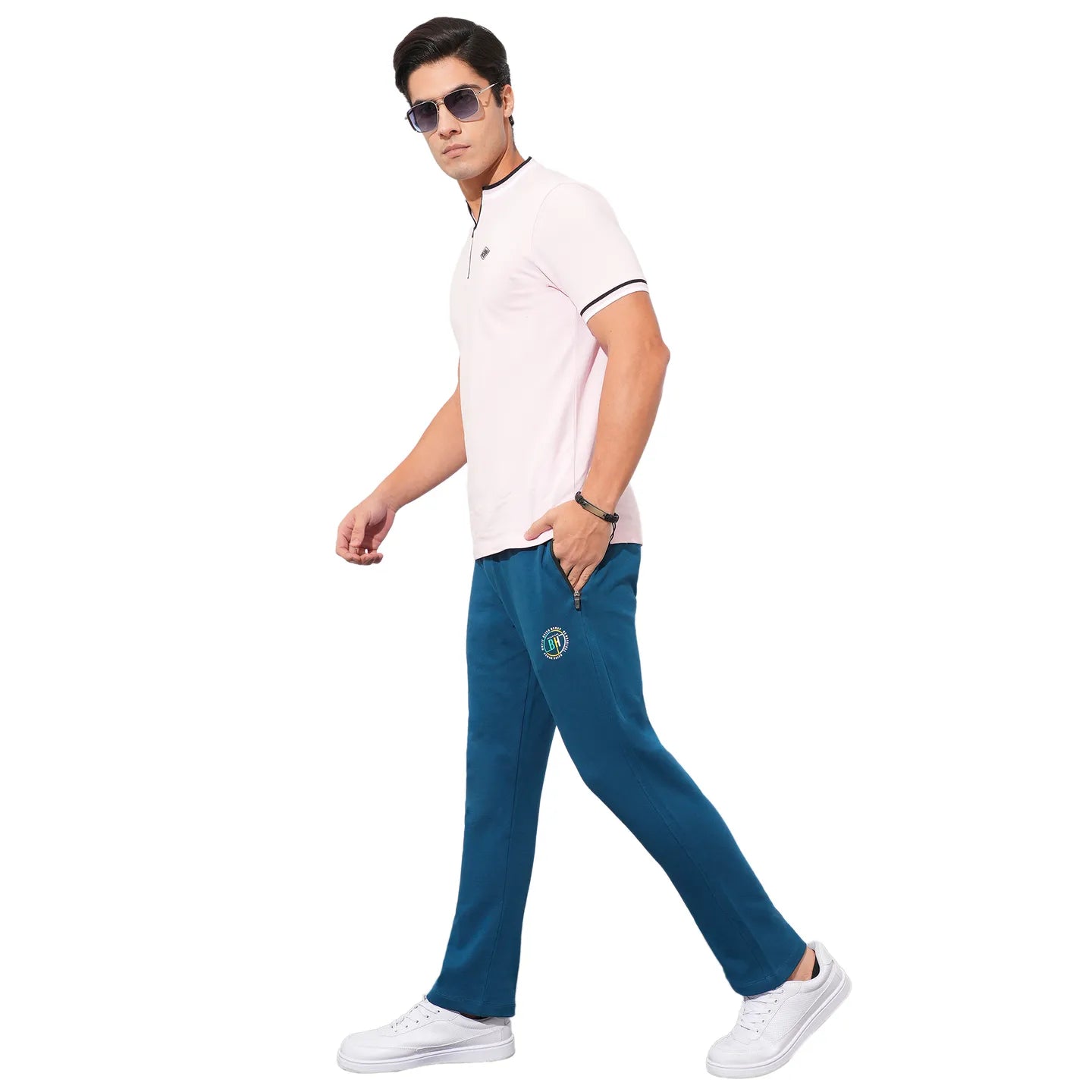 Navy Regular Fit Track Pants For Men By Being Human Clothing