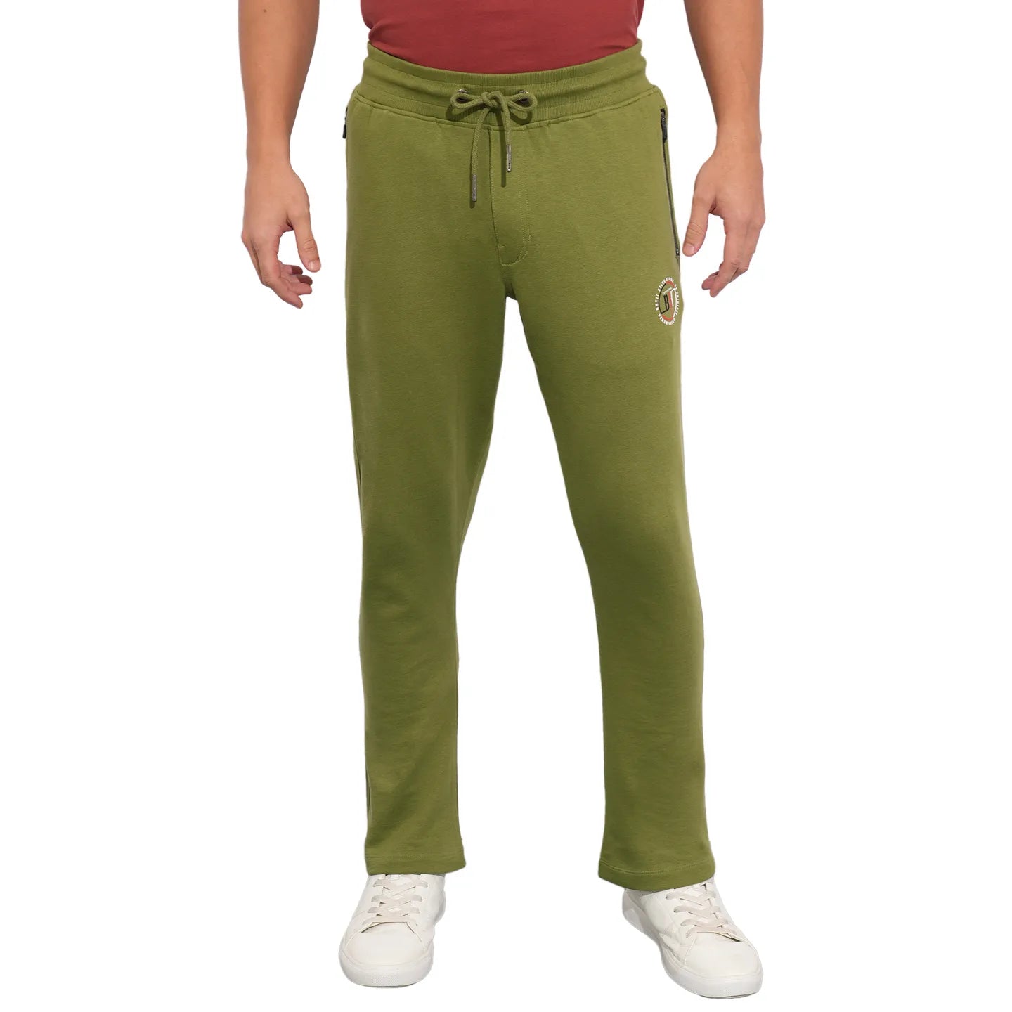 Olive Regular Fit Track Pants For Men By Being Human Clothing