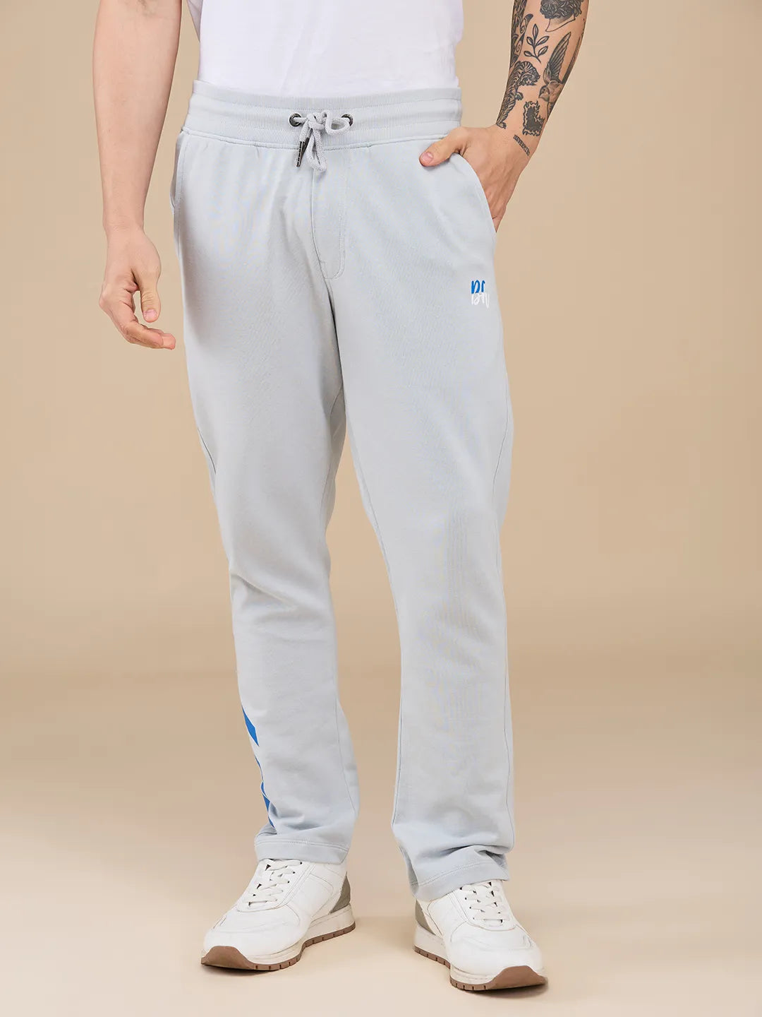 Grey Regular fit Men's Track Pants by Being Human Clothing