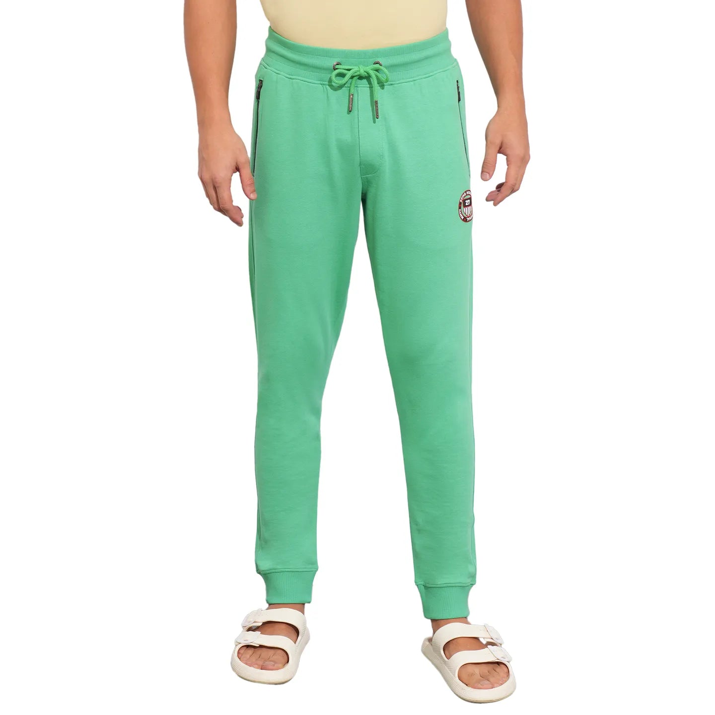 Green Regular fit Men's Track Pants by Being Human Clothing