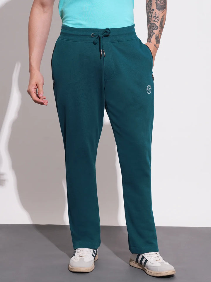 Blue Regular Fit Men's Track Pants