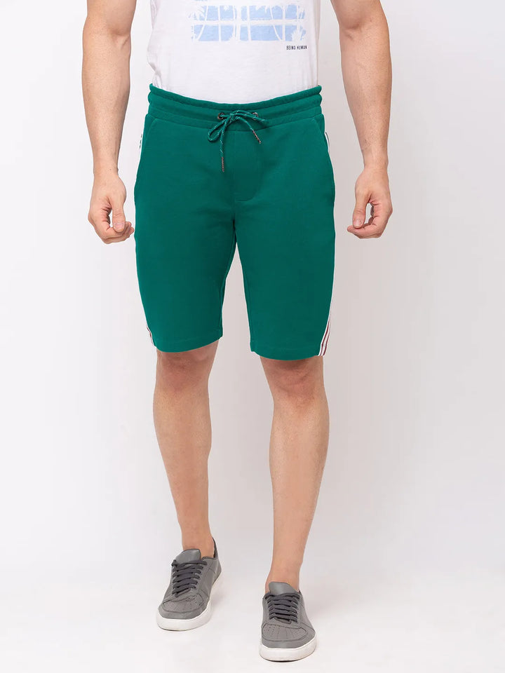 Green Regular Fit Men's Shorts by Being Human Clothing